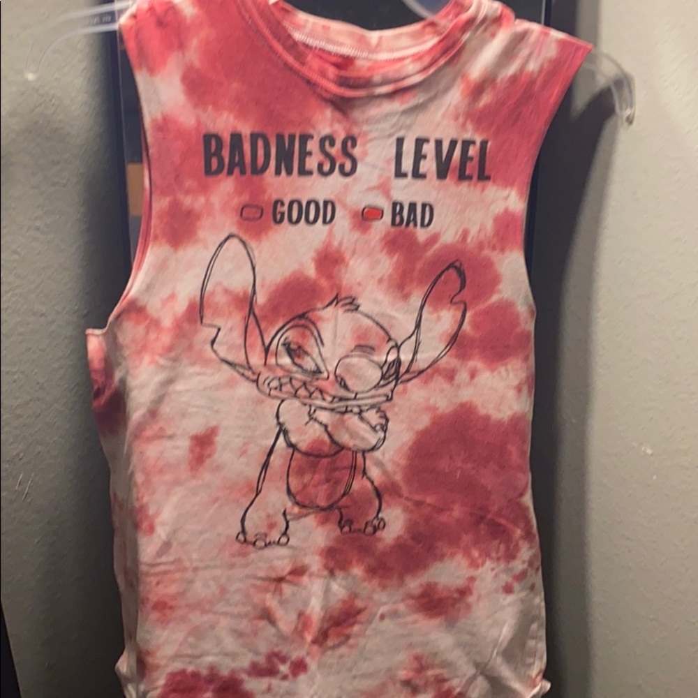 Tie-dye lilo & stitch muscle tee